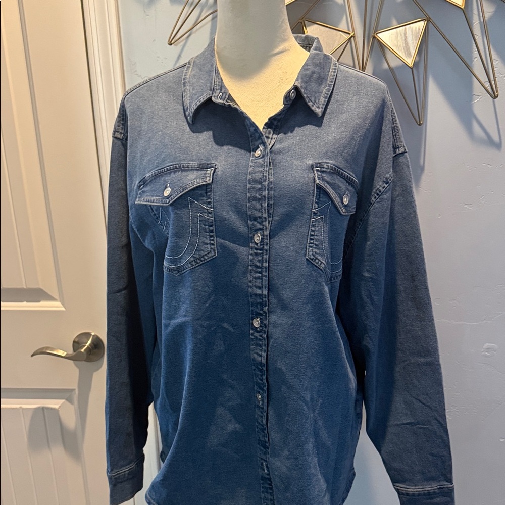 True Religion Blue Denim Shirt